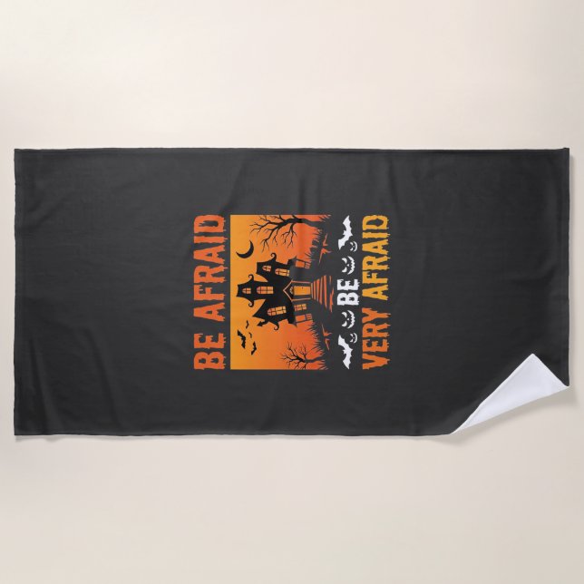 Serviette De Plage Maison Hantée Halloween Soyez Craintifs Création (Devant)