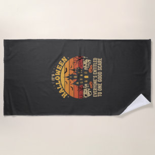 Serviette De Plage Maison Hantée Halloween Une Bonne Peur Design_1