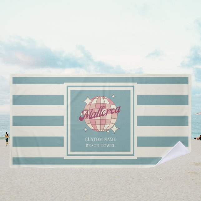 Serviette De Plage Mallorca Espagne nom de vacances Beach Towel (Créateur téléchargé)