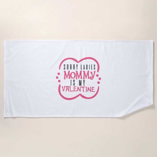 Serviette De Plage Maman Cadeau Couple Est Mon Valentin (Devant)