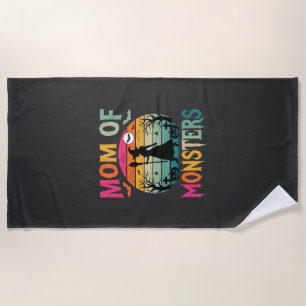 Serviette De Plage Maman Halloween de sorcière de coucher de soleil d