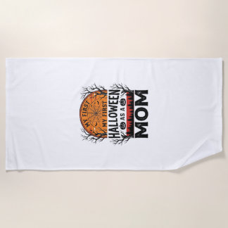 Serviette De Plage Maman Halloween Ma Première Vintage Fantomatique_1