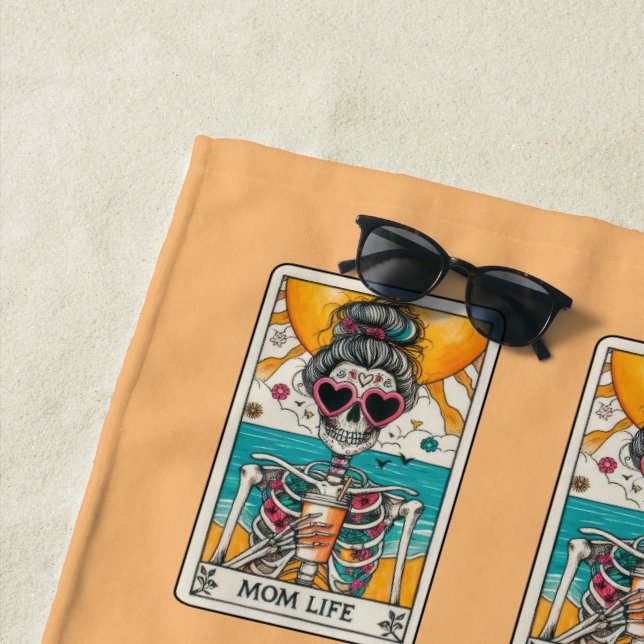 Serviette De Plage Maman Vie Skeleton Tarot Card Plage Serviette (En situation)