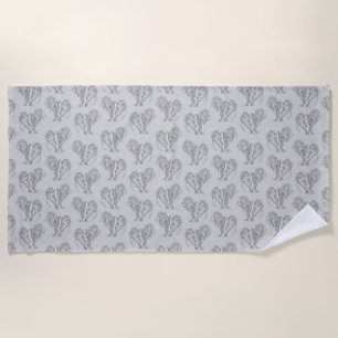 Serviette De Plage Manates de tatouage tribaux noirs et blancs