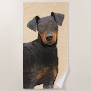 Serviette De Plage Manchester Terrier Peinture Art animal original