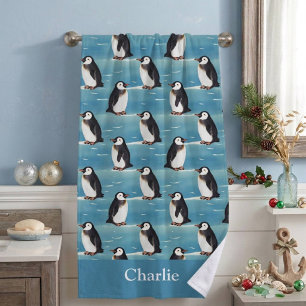 Serviette De Plage Manchot animal arctique côtier