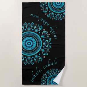 Serviette De Plage Mandala Blue Bold Modern Vibrant Mandala