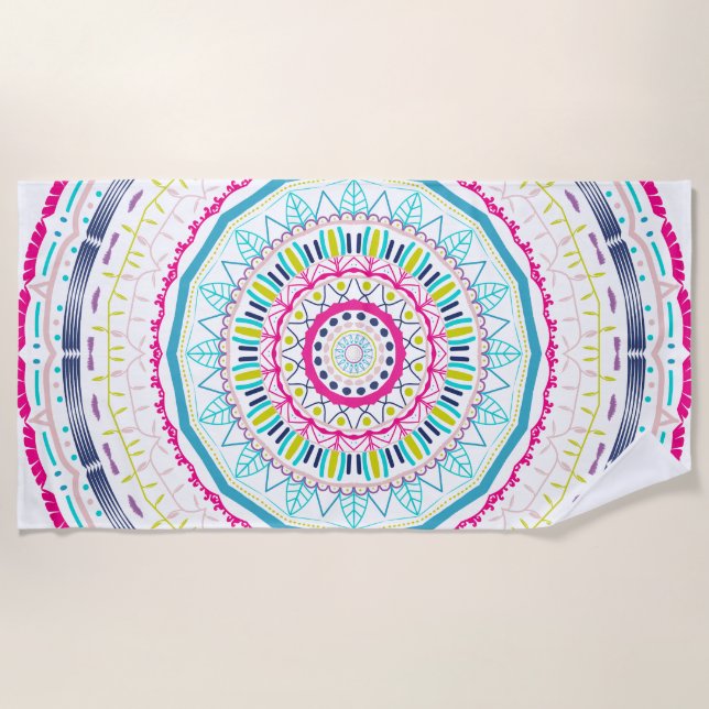 Serviette De Plage mandala coloré (Devant)