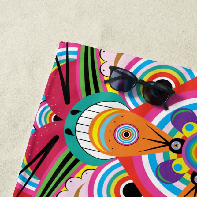 Serviette de plage Mandala Dragon Tigre (En situation)