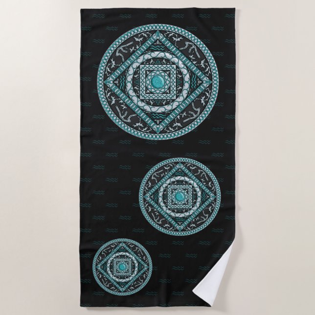 Serviette de plage mandala du Verseau (Devant)