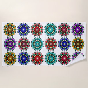 Serviette De Plage Mandala en différentes couleurs