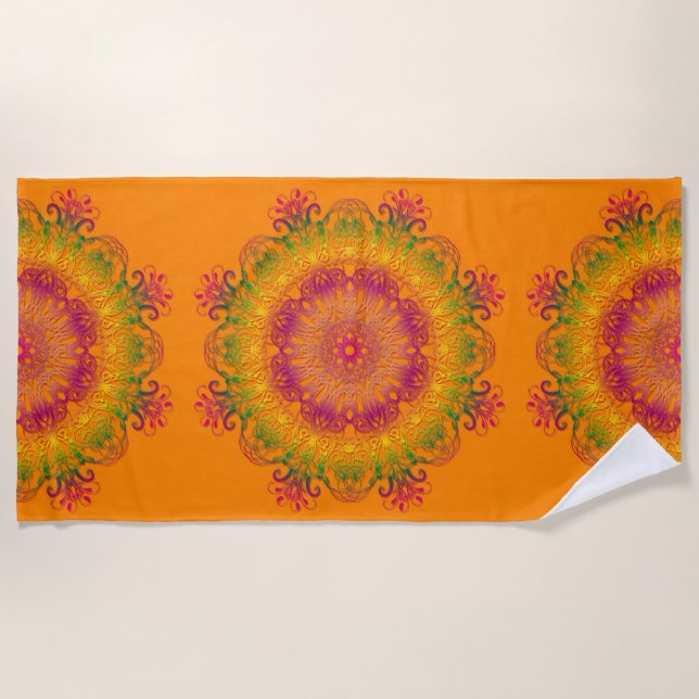 Serviette De Plage Mandala. ethnique (Devant)