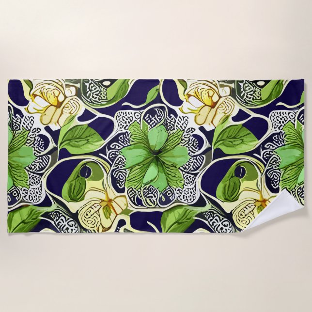 Serviette De Plage Mandala Inspiré de la Nature (Devant)