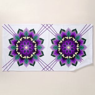Serviette De Plage Mandala Motif 02 en violet Beach Towel