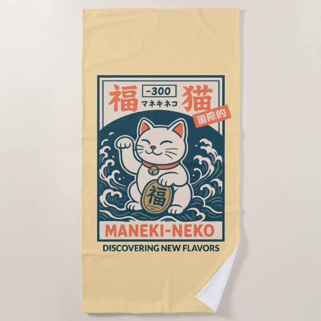 Serviette De Plage Maneki-Neko (Devant)