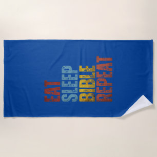 SERVIETTE DE PLAGE MANGER DORMIR BIBLE RÉPÉTER