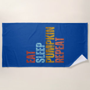 SERVIETTE DE PLAGE MANGER DORMIR CITROUILLE RÉPÉTER