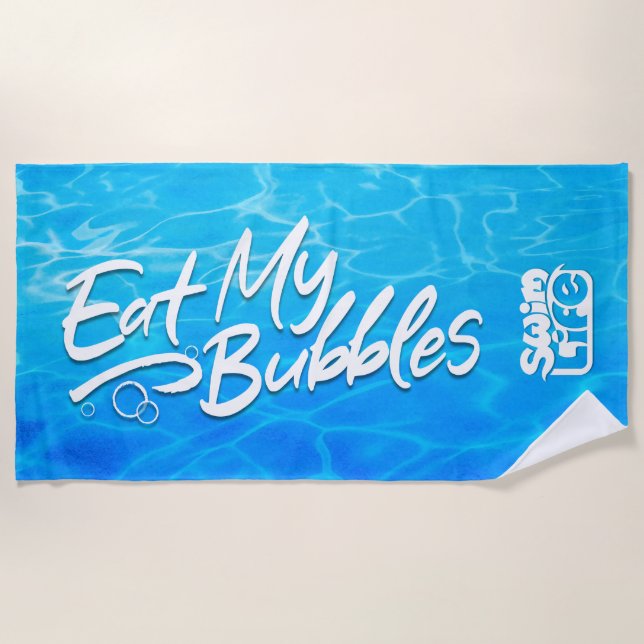 Serviette De Plage "Mangez mes bulles" Cool de natation (Devant)