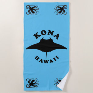 Serviette De Plage Manta Ray Plongée à Kona, Hawaii