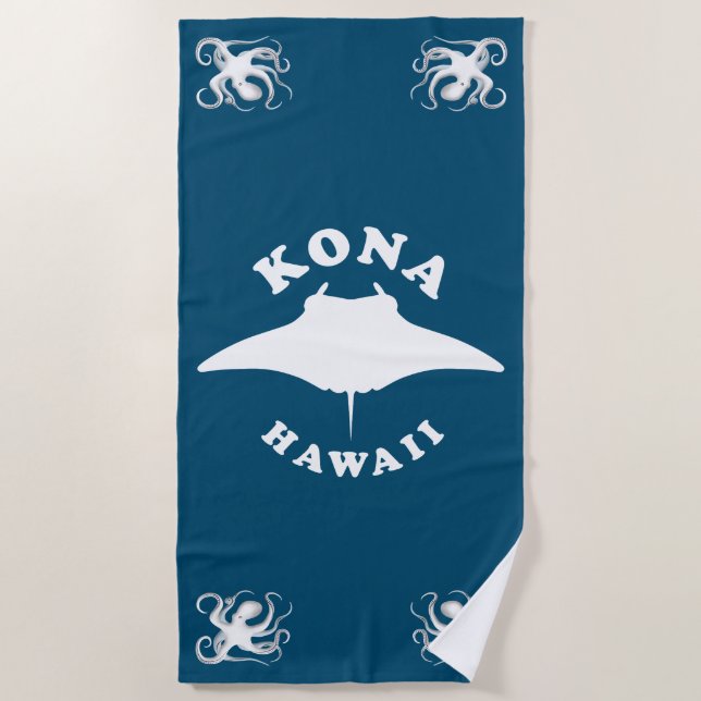 Serviette De Plage Manta Ray Plongée à Kona, Hawaii (Devant)