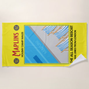 Serviette De Plage Maplins Camping de vacances Vintage britannique