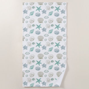 Serviette De Plage Maquillages bleus à la menthe