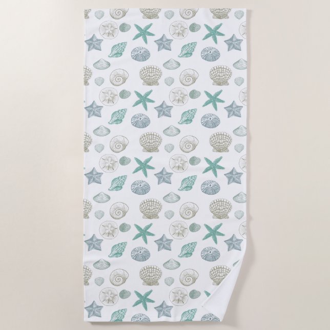 Serviette De Plage Maquillages bleus à la menthe (Devant)