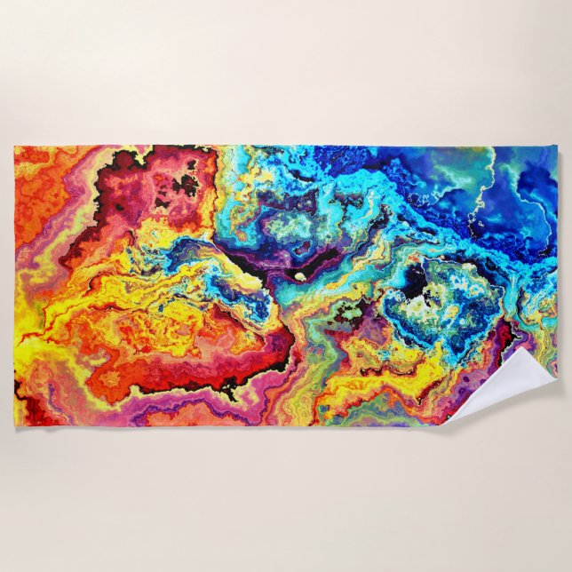 Serviette De Plage Marbre coloré brillant (Devant)