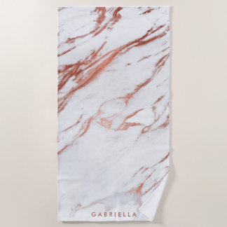 Serviette De Plage Marbre or rose