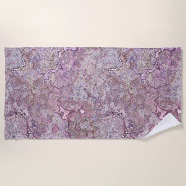 Serviette De Plage Marbre rose et pourpre (Devant)