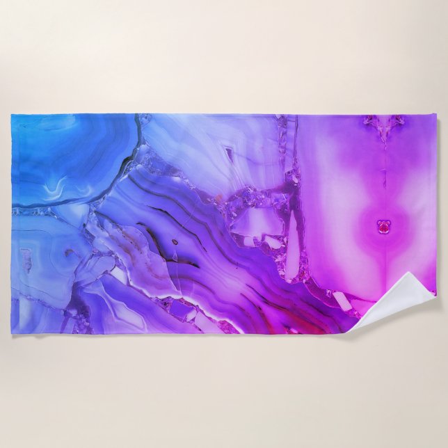 Serviette De Plage Marbre Violet Exotique  (Devant)