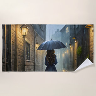 Serviette De Plage Marcher sous la pluie