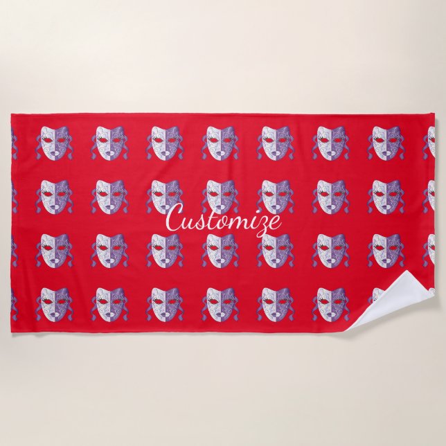 Serviette De Plage Mardi Gras MasqueThunder_Cove (Devant)