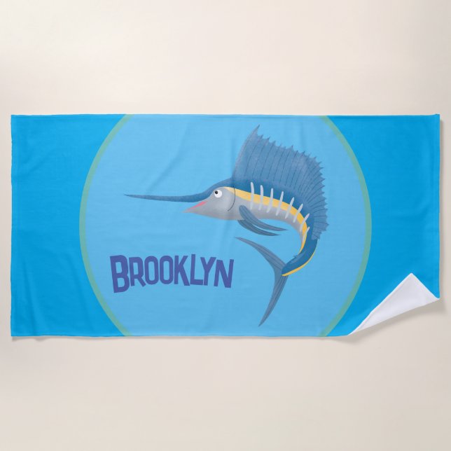 Serviette De Plage Marée de plaisance de l'espadon (Devant)