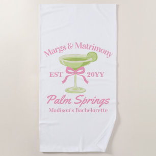 Serviette De Plage Marges et Mariage Margaritas Bachelorette Party