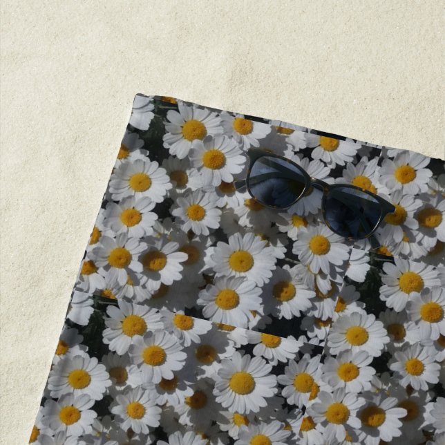 Serviette De Plage Marguerite blanche (En situation)