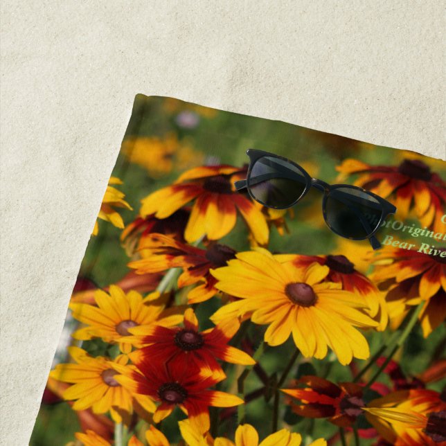 Serviette De Plage Marguerites de Gloriosa, grand motif (En situation)