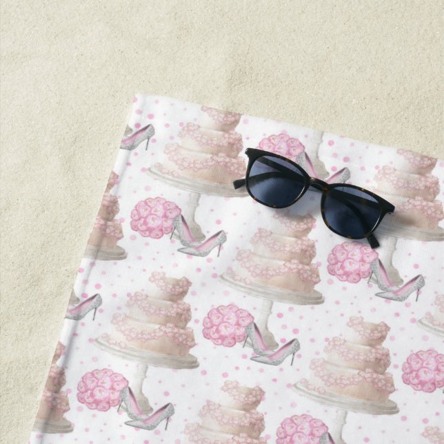 Serviette de plage mariage Cake (En situation)