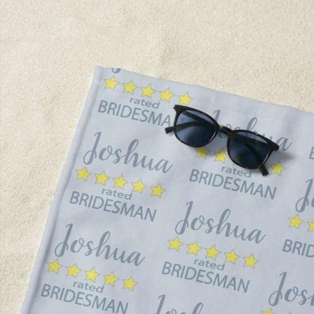 Serviette De Plage Mariage & Cortège 5 Étoiles Garçon d'Honneur (En situation)