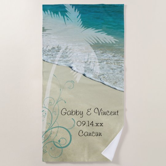 Serviette De Plage Mariage De Plage Tropical