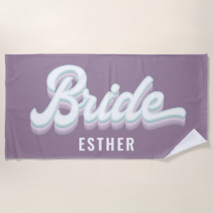 Serviette De Plage Mariage funky rétro années 80 pastel enterrement d