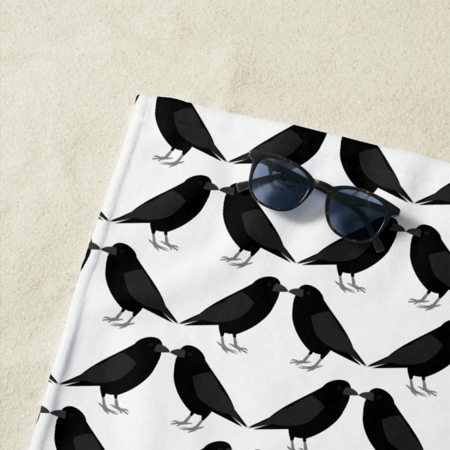 Serviette De Plage Mariage gothique Bissing Ravens Motif (En situation)