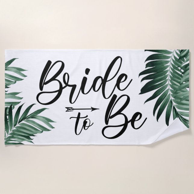 Serviette De Plage mariée à être, bachelorette, plage personnalisée  (Devant)