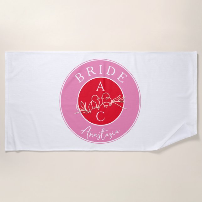 Serviette De Plage Mariée d'enterrement de vie de jeune fille (Devant)