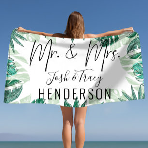 Serviette De Plage Mariée et femme, M. et Mme, Anniversaire, Fiançail