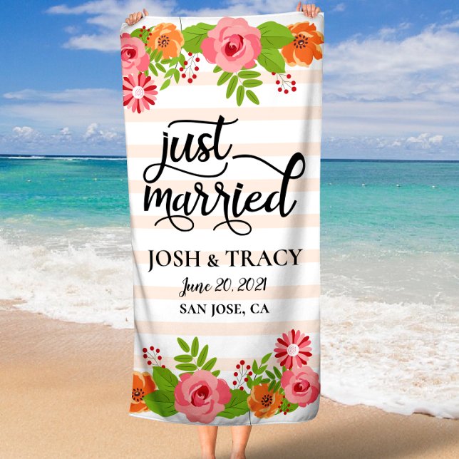 Serviette De Plage Mariée et Marié, Mari et Femme, Cadeau de Mariage (Bride and Groom, Hubby and Wifey, Wedding Gift Beach Towel)