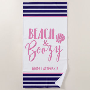 Serviette De Plage Mariée personnalisée plage et boissons alcoolisées
