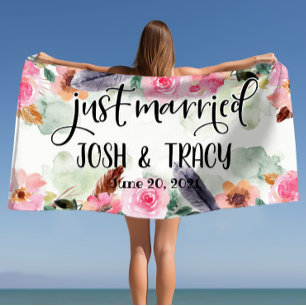 Serviette De Plage Mariés à peine, Accessoires de mariage, Accessoire