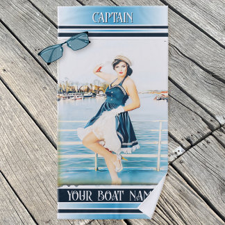 Serviette De Plage Marine Nautique vintage