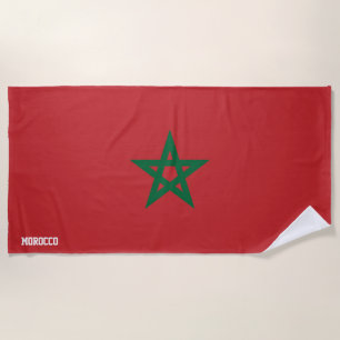 Serviette De Plage Maroc Drapeau splendide patriotique